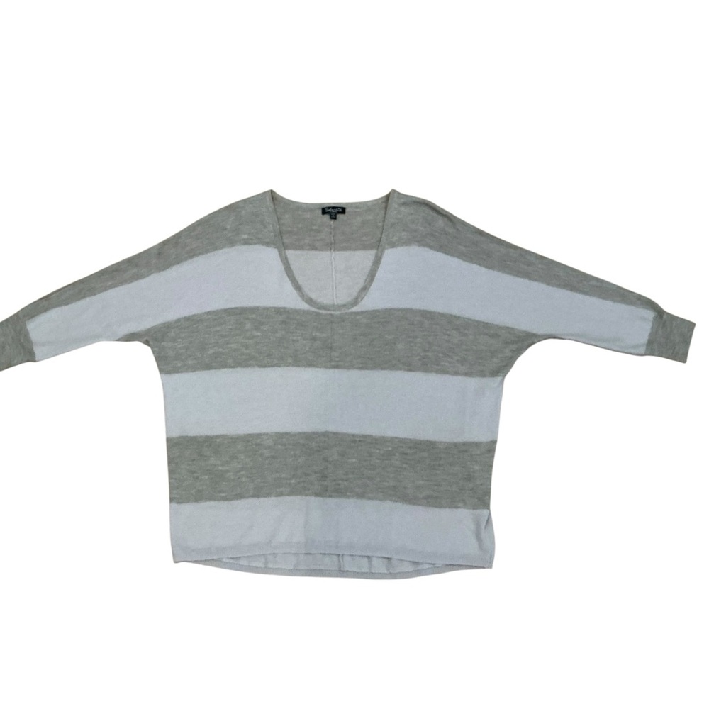 Splendid colorblock Gray and White Striped Women's Sweater XS